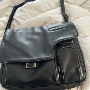 Tumi leather messenger bag